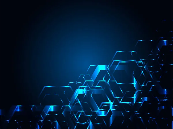 Özgün tasarım altıgen neon arka plan sanat