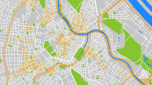 Design Vektorová Mapa Města — Stockový vektor