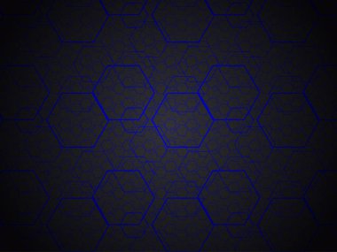 Gelecekçi Altıgen Izgara Mavi Teknoloji Arkaplanı