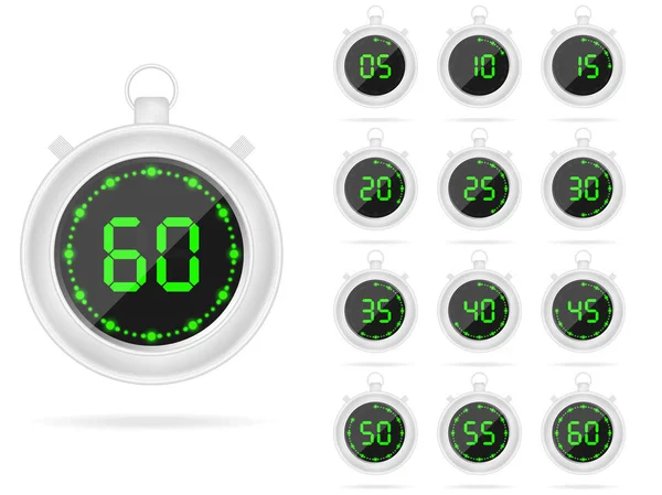 Diseño Colorido Cronómetro Digital — Vector de stock