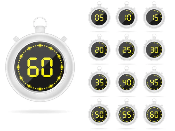 Ontwerp Kleurrijke Digitale Stopwatch — Stockvector