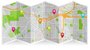 Tasarım harita şehir kadar sahte