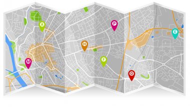 Tasarım harita şehir kadar sahte