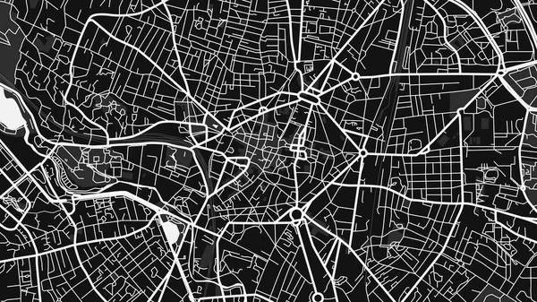Чёрно Белая Карта Города — стоковый вектор