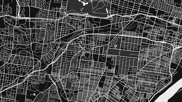 Чёрно Белая Карта Города — стоковый вектор