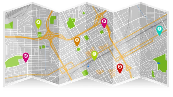 Mapa Diseño Ciudad Mock — Archivo Imágenes Vectoriales