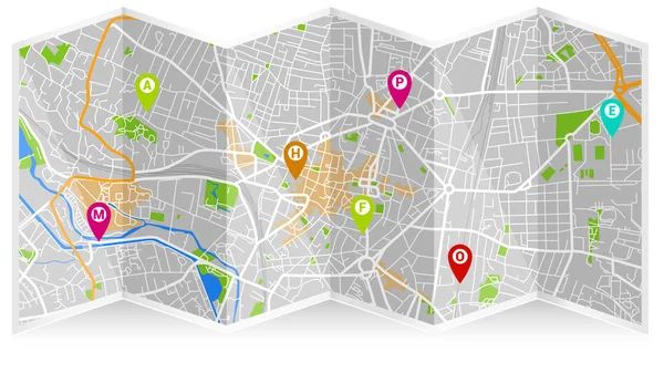 デジタル アート市マップ — ストックベクタ