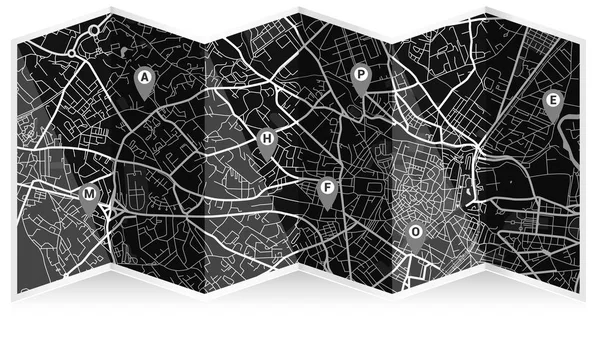 Arte Digital Mapa Ciudad — Archivo Imágenes Vectoriales