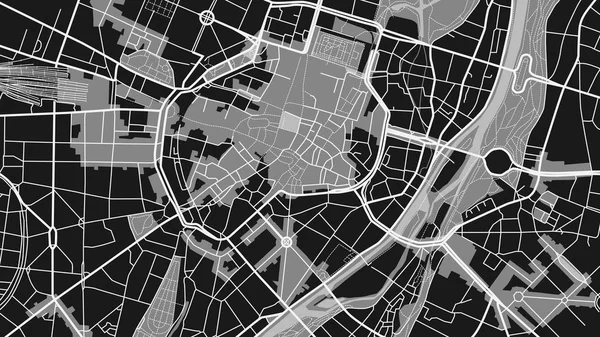 Design Nero Mappa Bianca Città — Vettoriale Stock