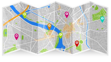 tasarım vektör harita şehir