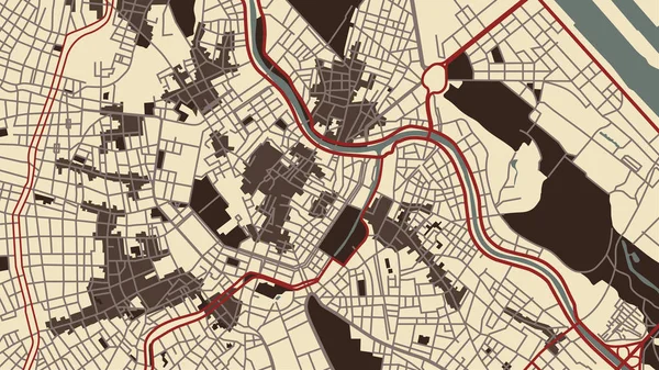 Mappa Design Città Baroco — Vettoriale Stock