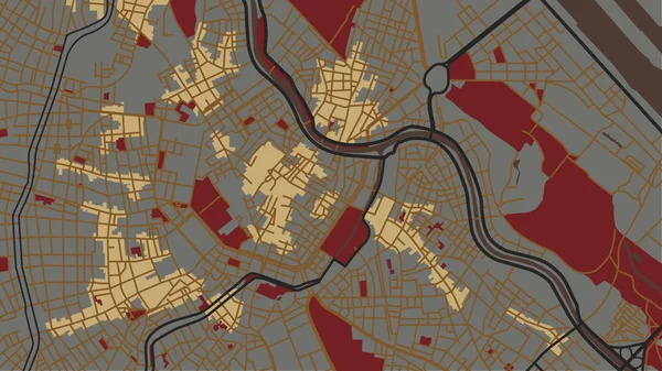 Mappa Design Città Baroco — Vettoriale Stock