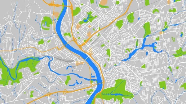 Progettazione Mappa Vettoriale Città — Vettoriale Stock