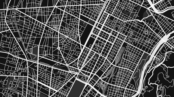 Design Schwarz Weiße Karte Stadt — Stockvektor