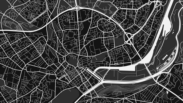 Design Nero Mappa Bianca Città — Vettoriale Stock