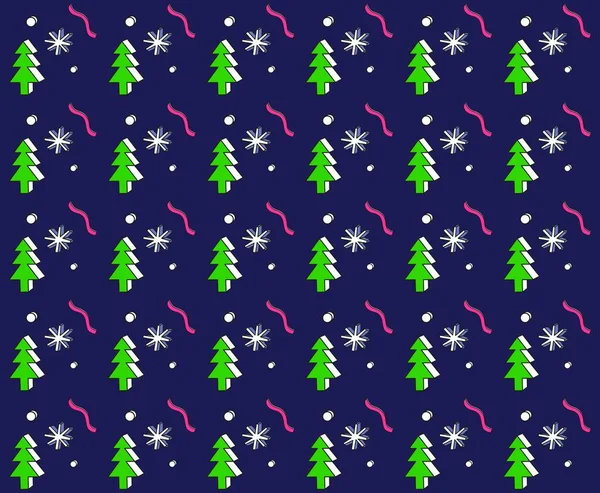 Weihnachtsillustration mit Tannenbäumen. — Stockvektor