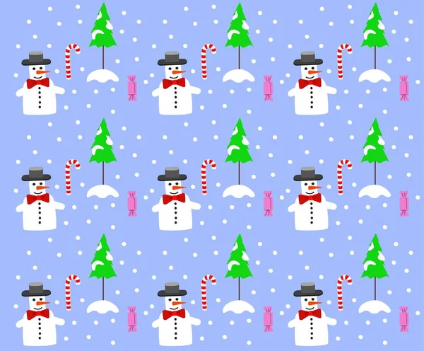Weihnachten Hintergrund mit Schneemännern. — Stockvektor