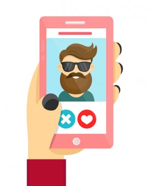 Online Arkadaşlık aşk app kavramı.