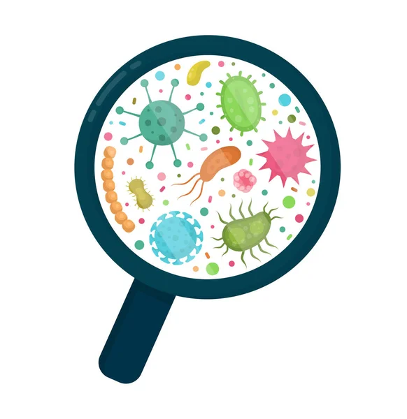 Bacterial microorganism in a circle. — Stock Vector