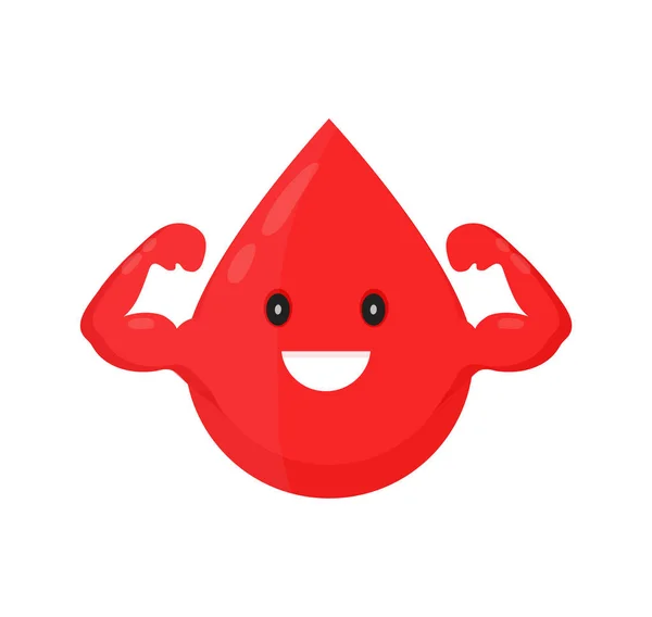 Red blood happy cute smiling drop — Stock Vector