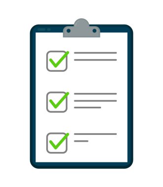 Pano ile denetim listesi kutsal kişilerin resmi. Vektör düz 