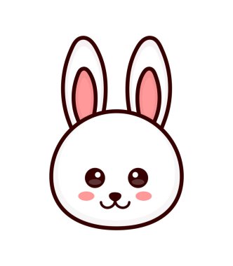 Sevimli tavşan. tavşan yüzü. Vektör modern 