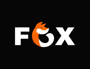 Soyut fox vektör düz illüstrasyon simge 