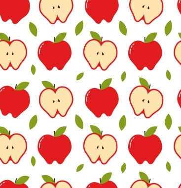 Apple seamless modeli. Vektör modern 