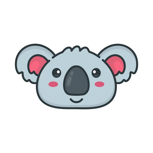 Aranyos, mosolygós boldog koala medve arc. — Stock Vector