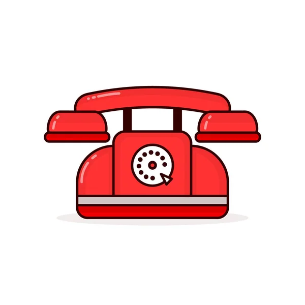 Teléfono retro vintage rojo. Vector moderno — Vector de stock