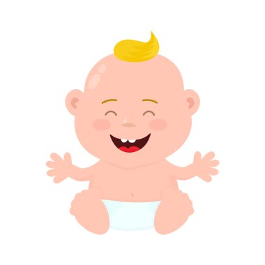 Mutlu sevimli gülmek gülümseyen bebek