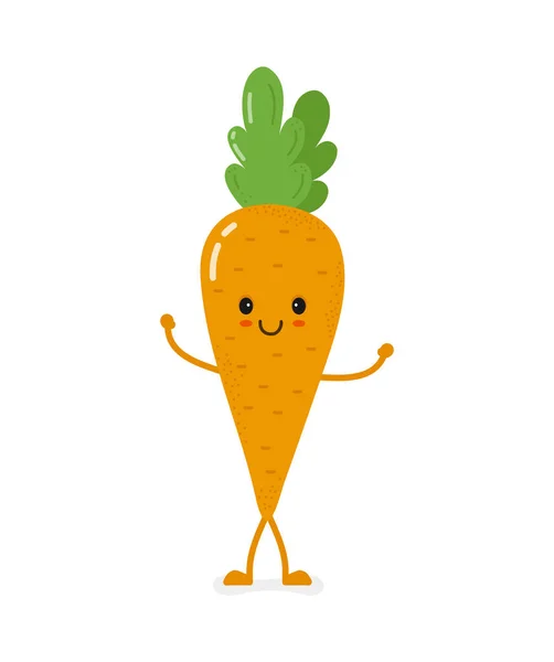 Carino sorridente personaggio carota vettore — Vettoriale Stock