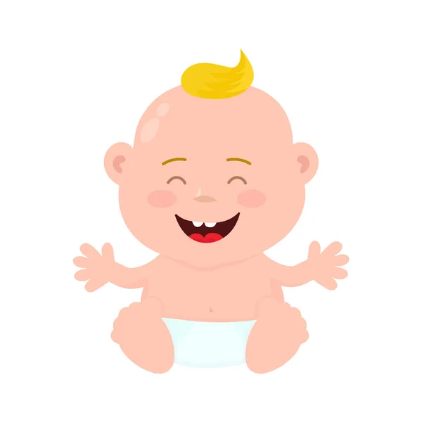 Gelukkig schattige lachende lachende baby — Stockvector