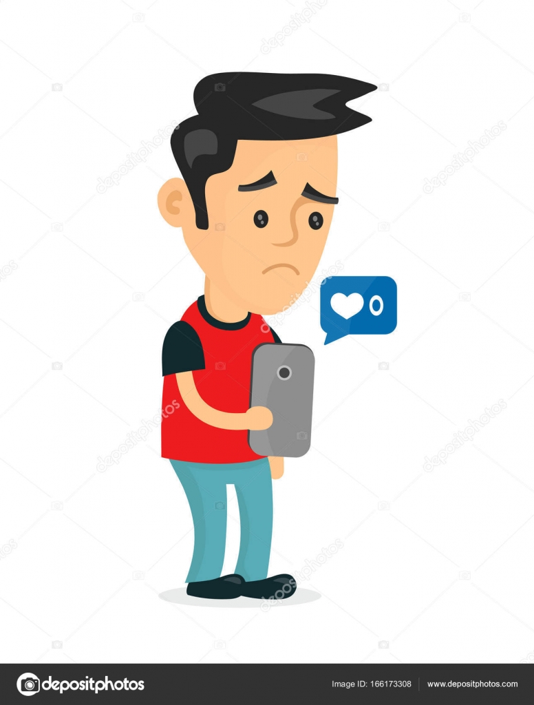 Homme Jeune Triste Exploitation Smartphone Image