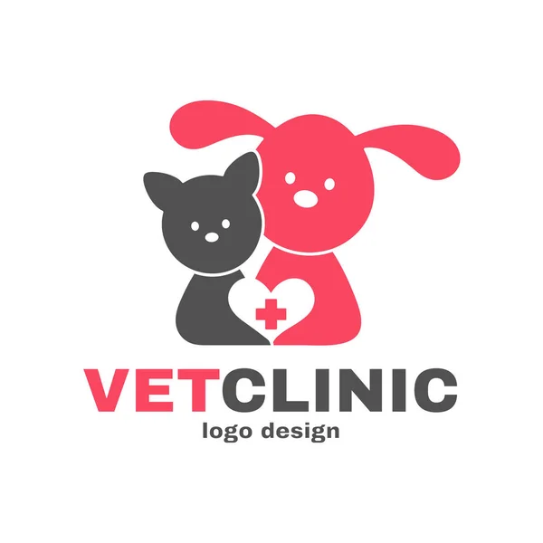Vetclinic logo design templete. Clínica veterinaria — Vector de stock