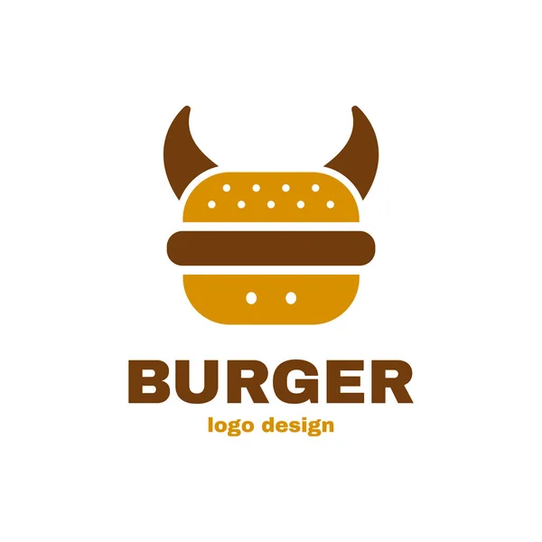 Burger toro vaca concepto logotipo plantilla — Archivo Imágenes Vectoriales