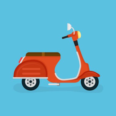 Scooter motosiklet. Modern düz vektör 