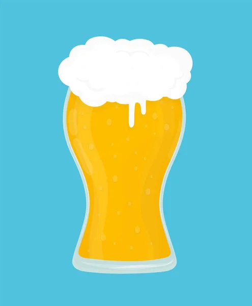 Vaso de cerveza vector moderno estilo plano — Vector de stock