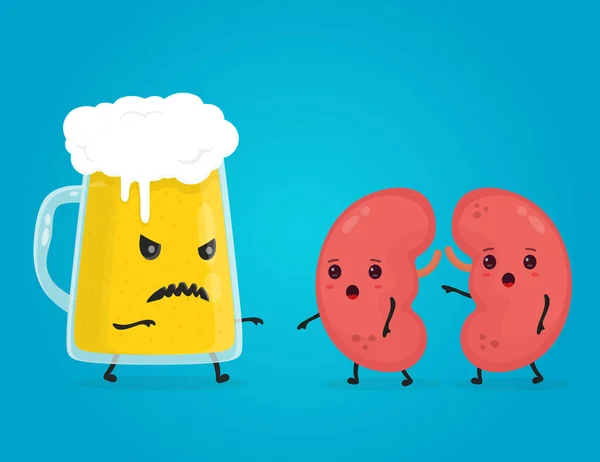Αλκοόλ σκοτώνει τα νεφρά. Να σταματήσει το ποτό έννοια. — Διανυσματικό Αρχείο