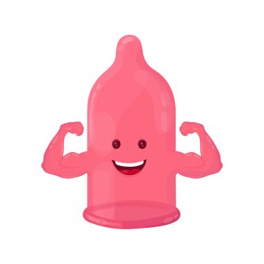 Güçlü prezervatif kasları gösterir. izole 