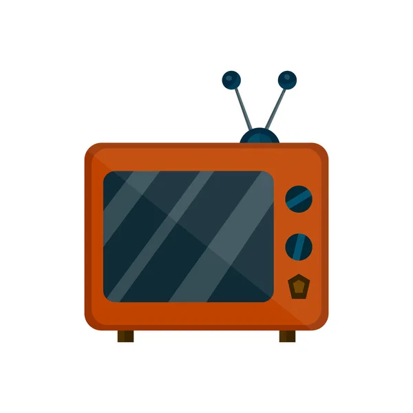 Old retro vintage tv. vector flat cartoon — Stock Vector