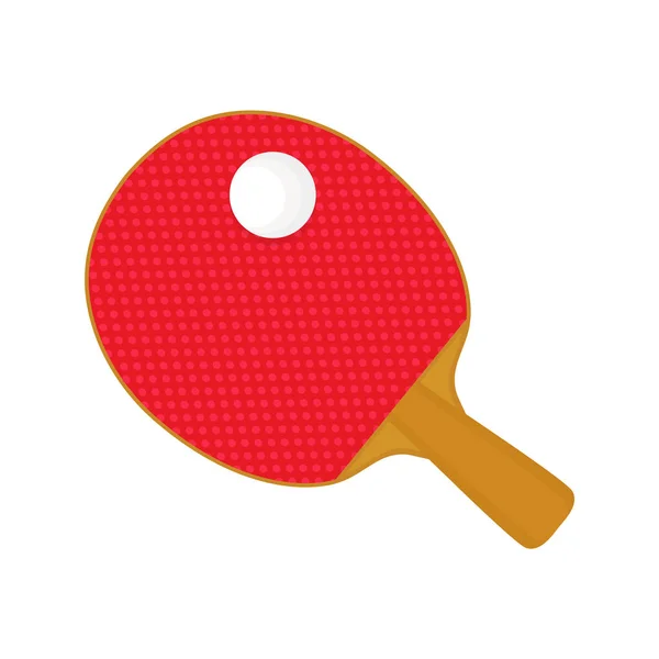 Racchetta da ping pong rossa pipistrello e palla. Vettore — Vettoriale Stock