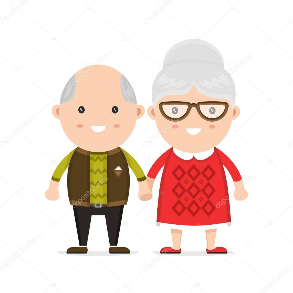 Old man and woman, grandmother and grandfather