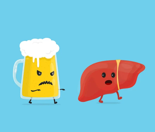 Alcohol matar hígado. Detener el concepto de bebida. vidrio — Vector de stock