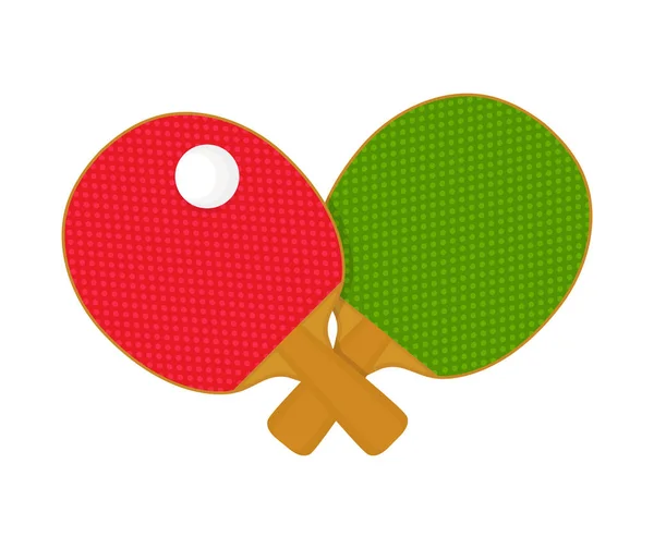2 red and green table tennis racket bat — Stock Vector