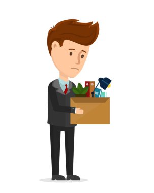 İşten çıkarma sinirli kavramı. İş adamı