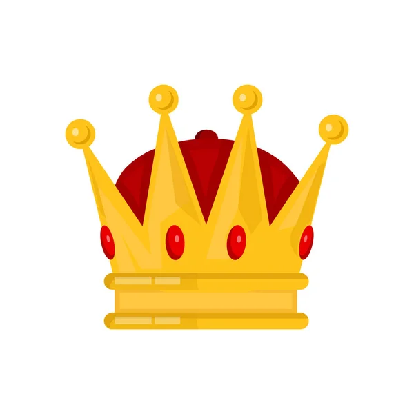 Koning van de gouden kroon Vector platte cartoon — Stockvector