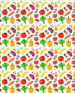 Meyve ve sebze ile güzel seamless modeli