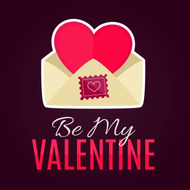 Sevgililer günü için kalp kart ile zarf.