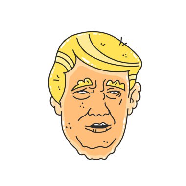 ABD Başkanı Donald karikatür vektör karakter çizimi 